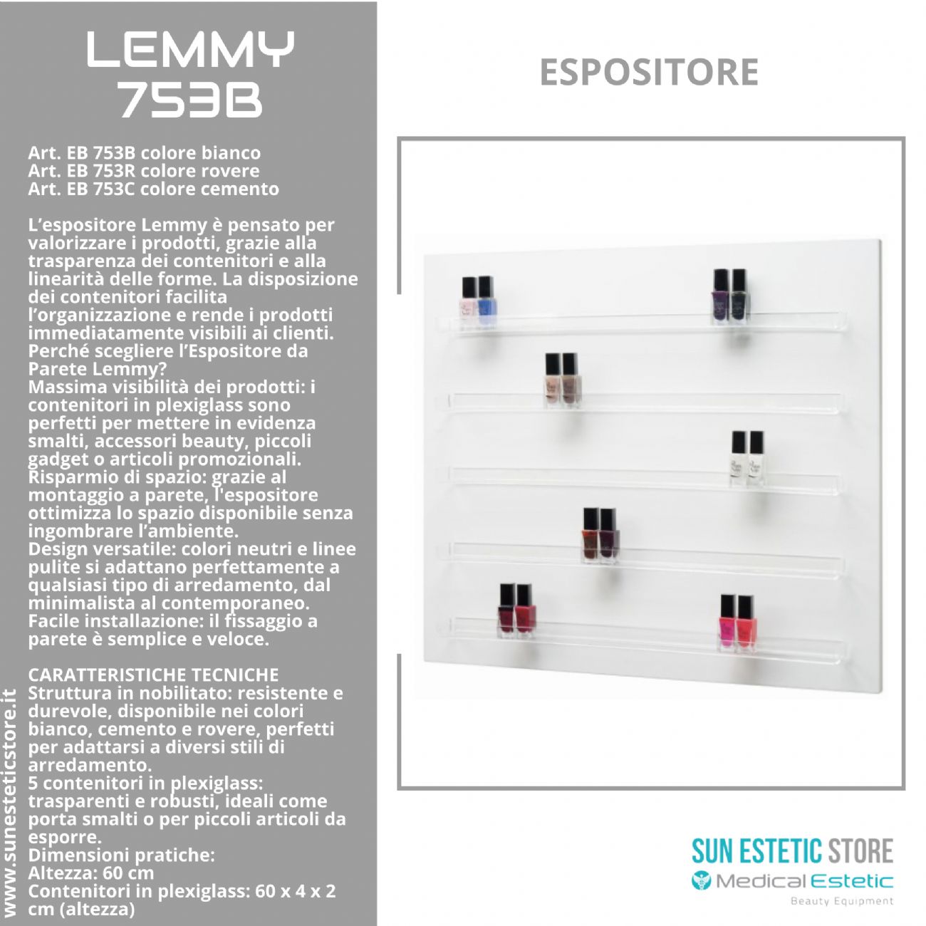 Lemmy espositore da parete accessori da negozio