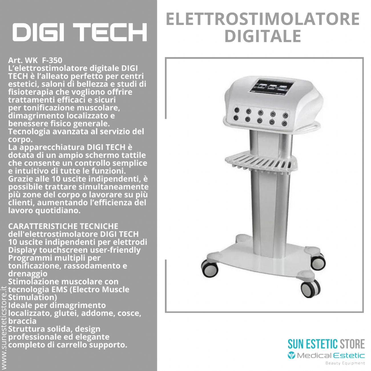 Digi Tec F350 Elettrostimolatore digitale tonificazione