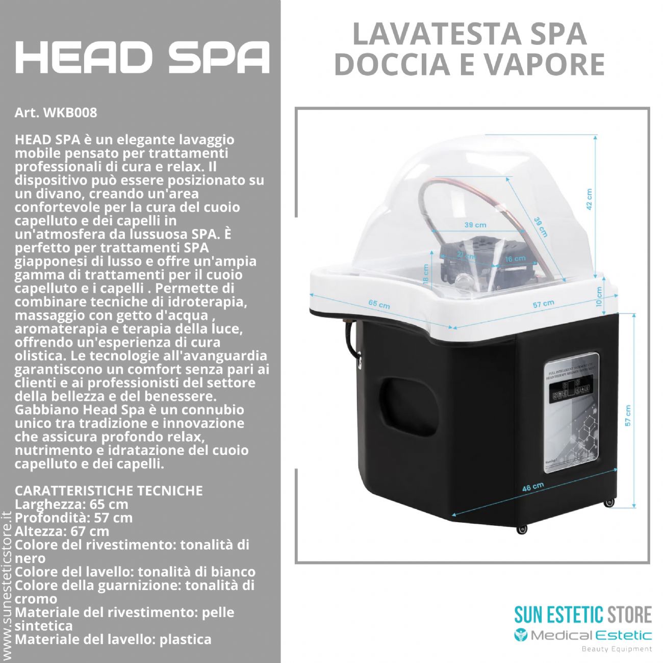 Head Spa lavatesta trattamento capelli con vapore