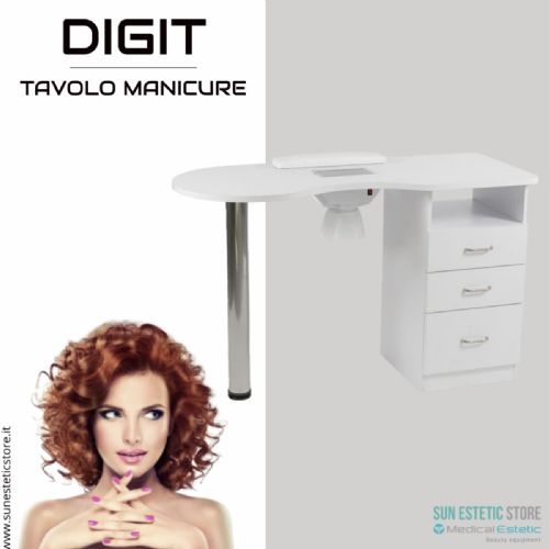 Digit tavolo manicure in  legno laccato con aspiratore