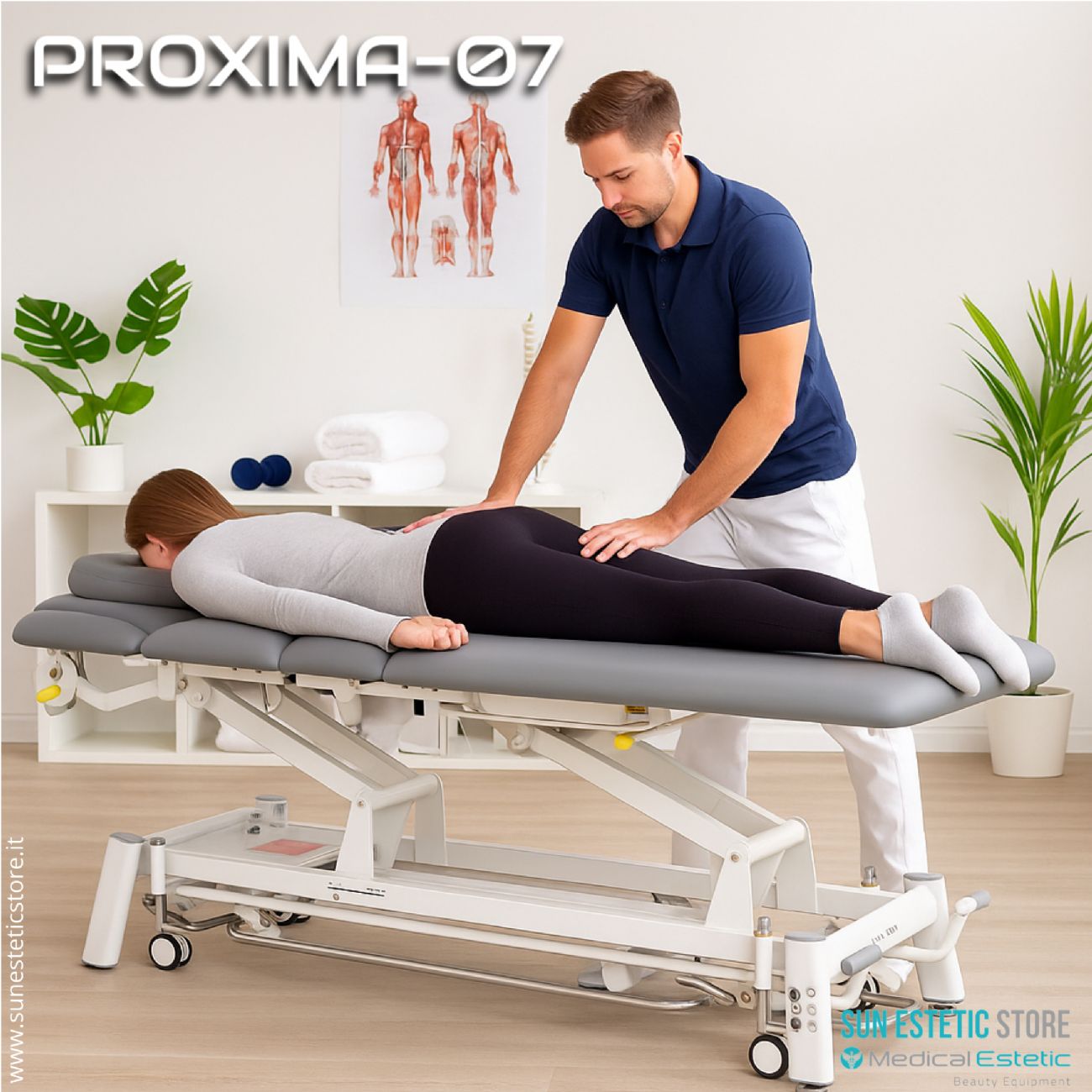 Proxima 07 lettino fisioterapia riabilitazione 7 sezioni