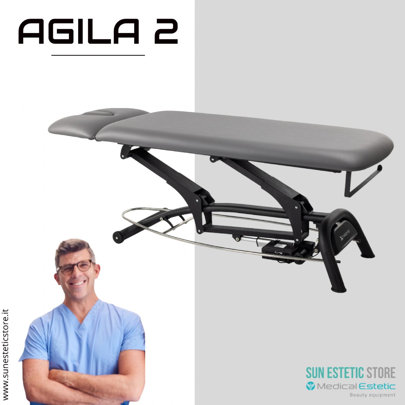Agila 2 lettino elettrico per fisioterapia 2 sezioni