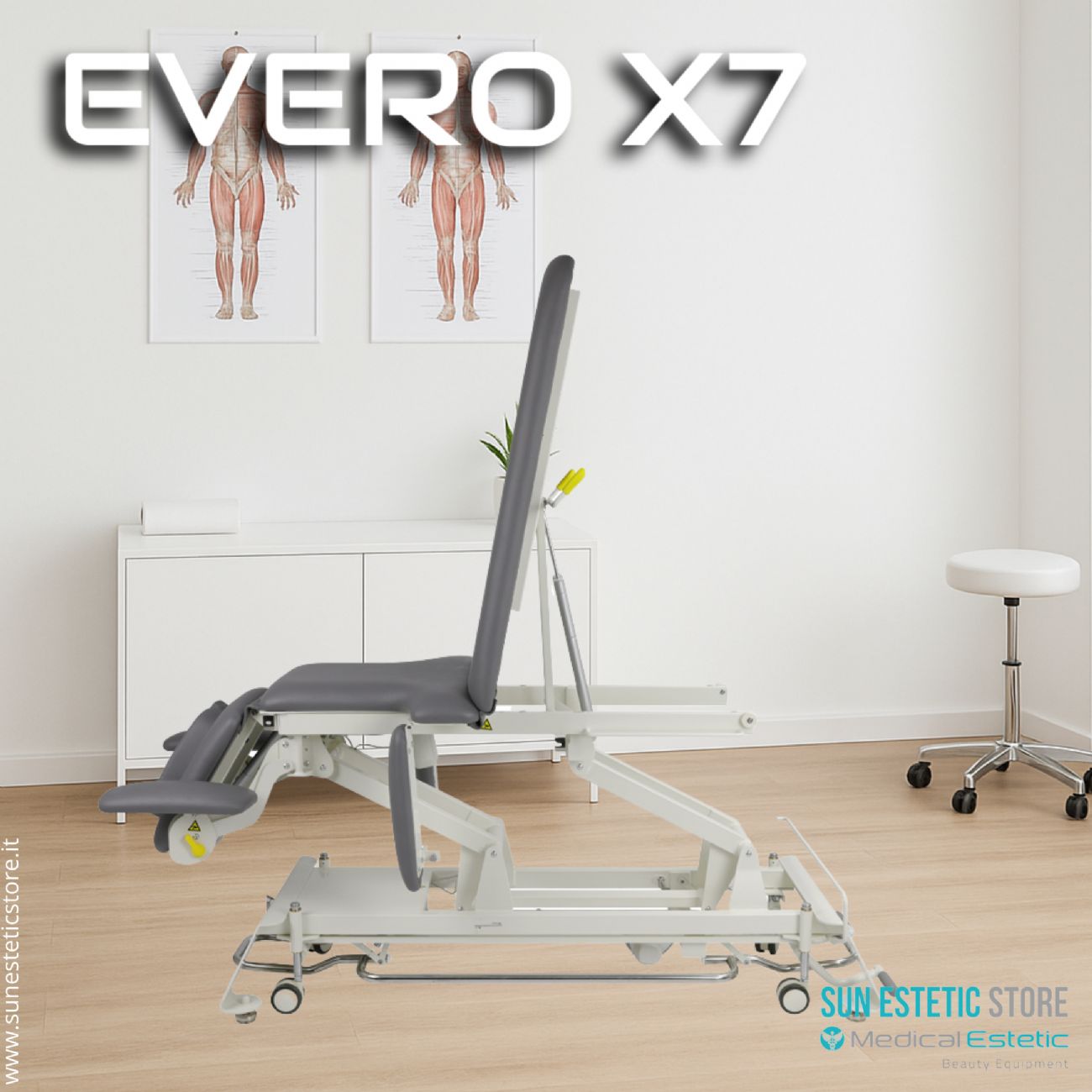 Evero X7 lettino fisioterapia 7 sezioni motorizzato con perimetrale