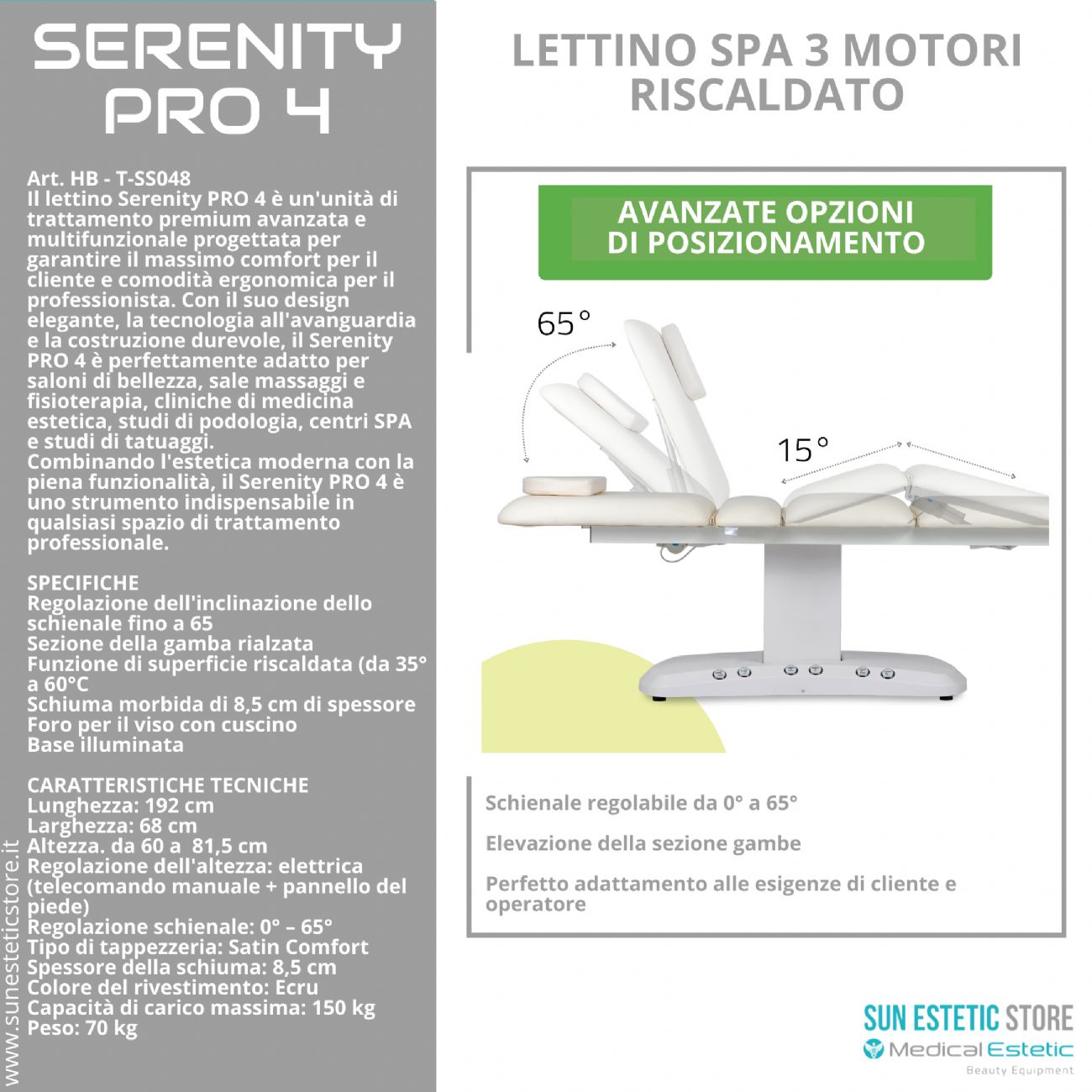Serenity Pro 4 LettinO Spa 3 motori riscaldato