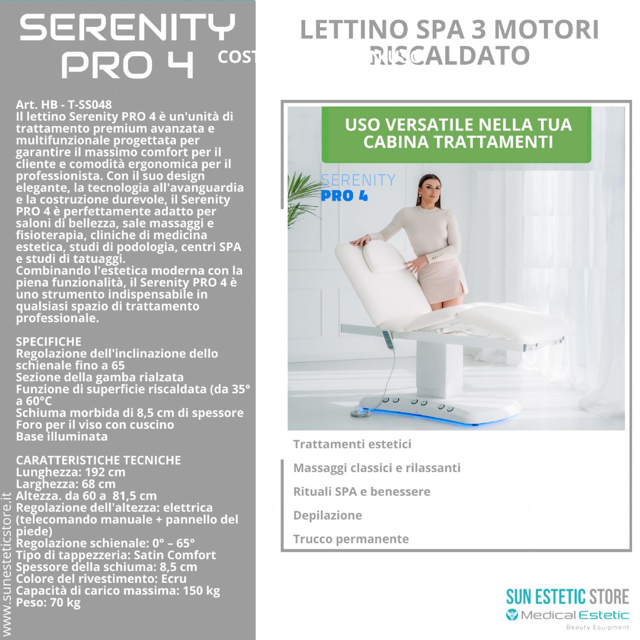 Serenity Pro 4 LettinO Spa 3 motori riscaldato