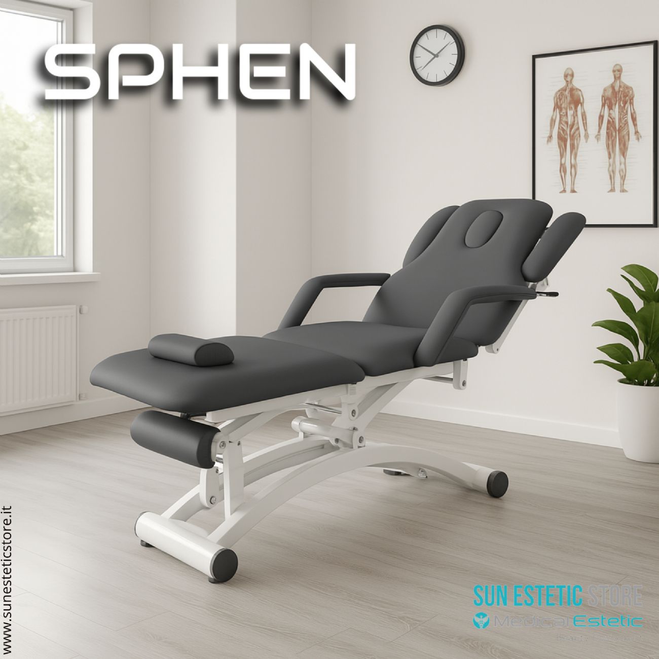 Sphen lettino massaggi fisioterapia 3 motori 2 snodi