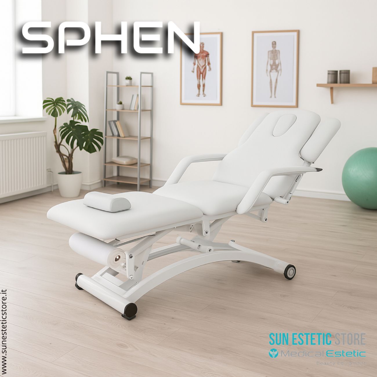 Sphen lettino massaggi fisioterapia 3 motori 2 snodi