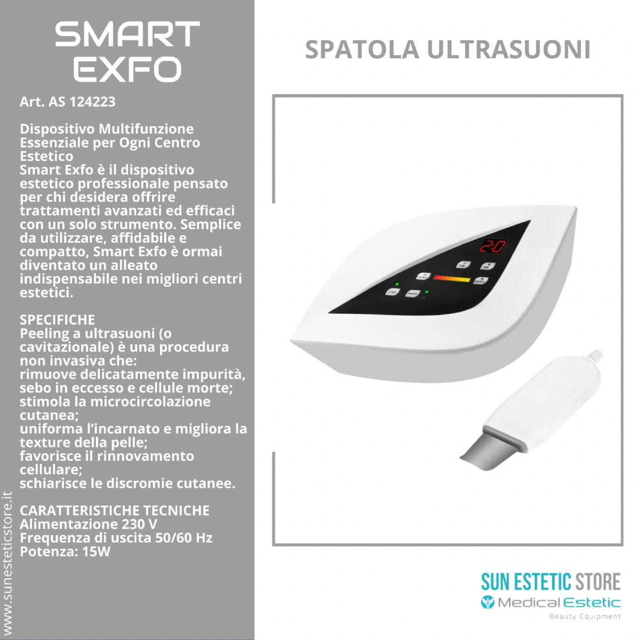 Smart Exfo spatola ultrasuoni skin scrubber