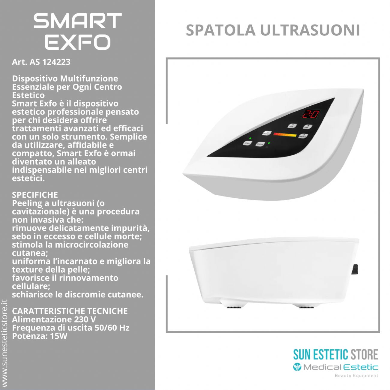 Smart Exfo spatola ultrasuoni skin scrubber