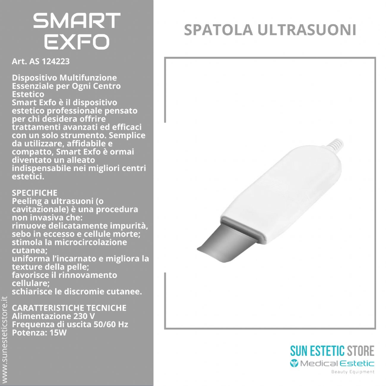 Smart Exfo spatola ultrasuoni skin scrubber