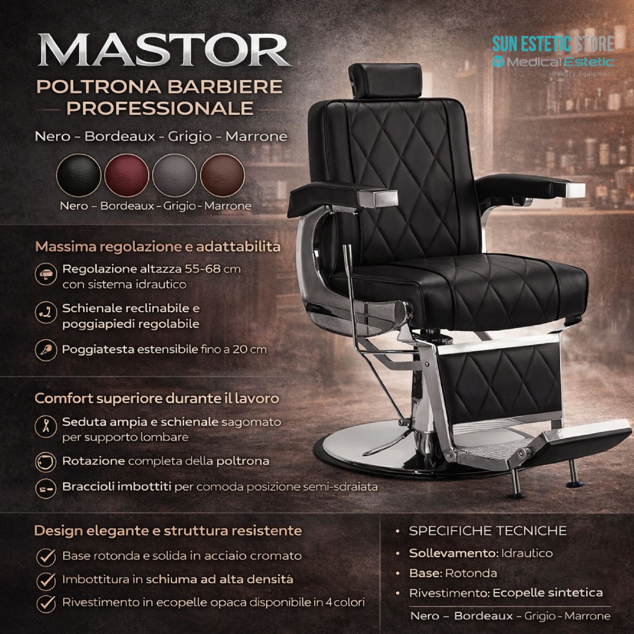 Mastor BM88066 poltrona maschile barbiere