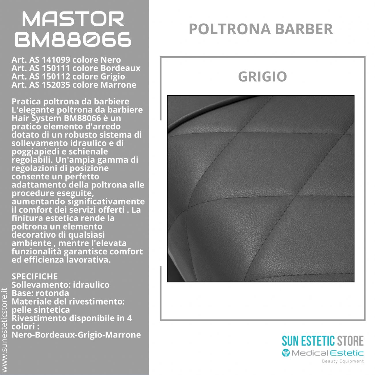 Mastror BM88066 poltrona maschile barbiere