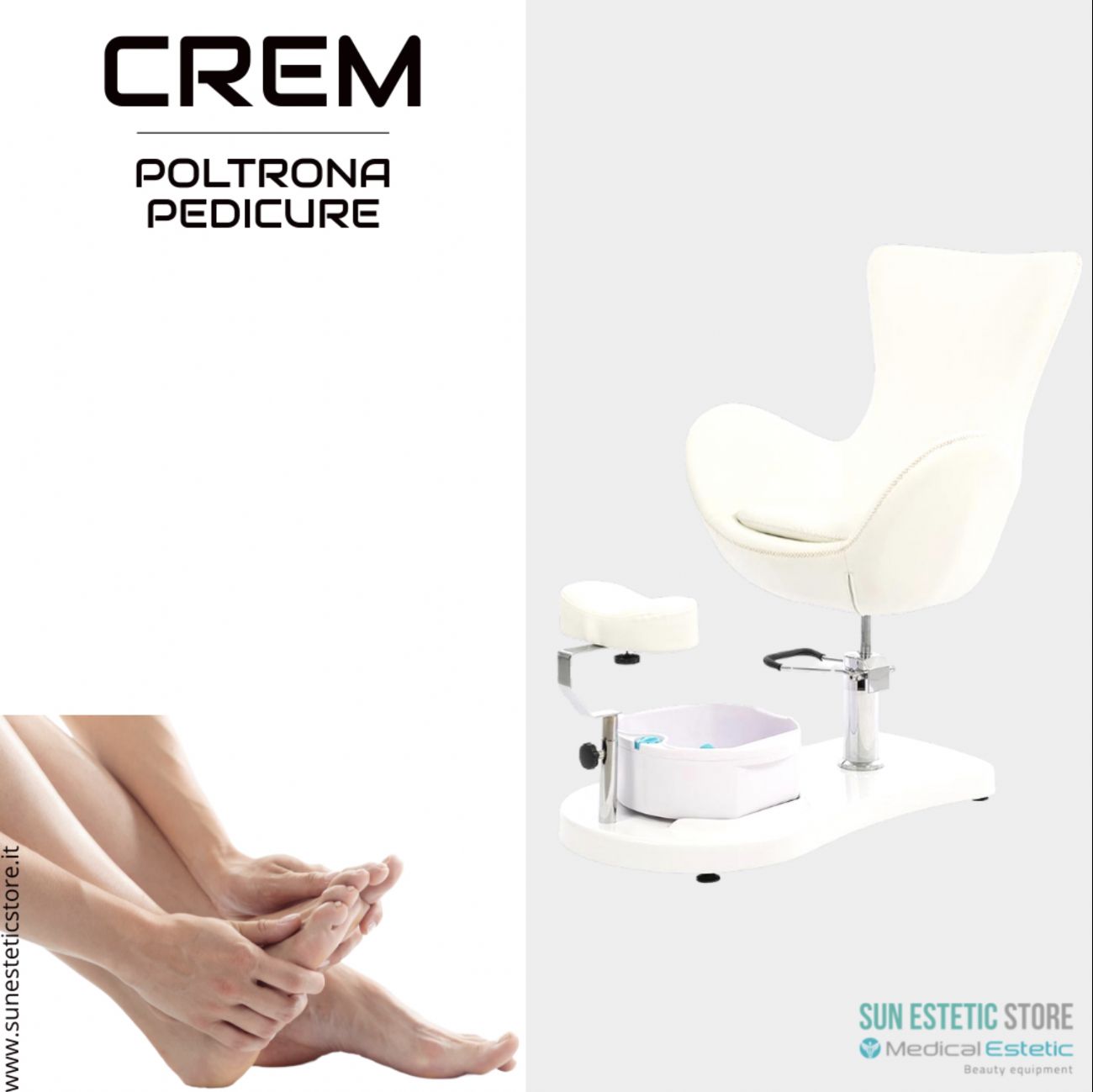 Crem poltrona pedicure idraulica con vaschetta idromassaggio