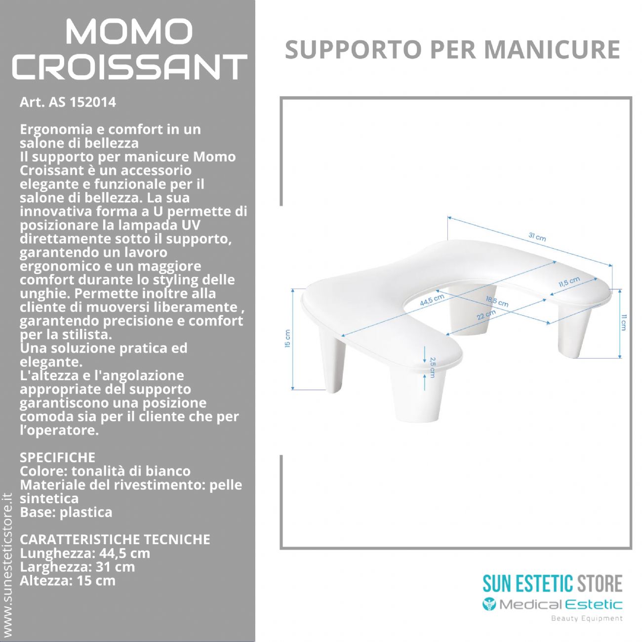 Momo Croissant supporto mani per manicure