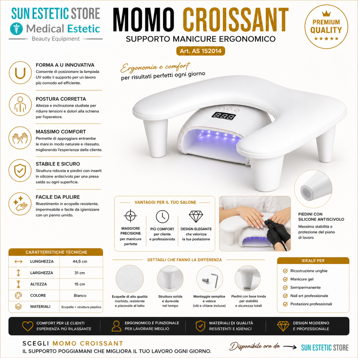 Momo Croissant supporto mani per manicure
