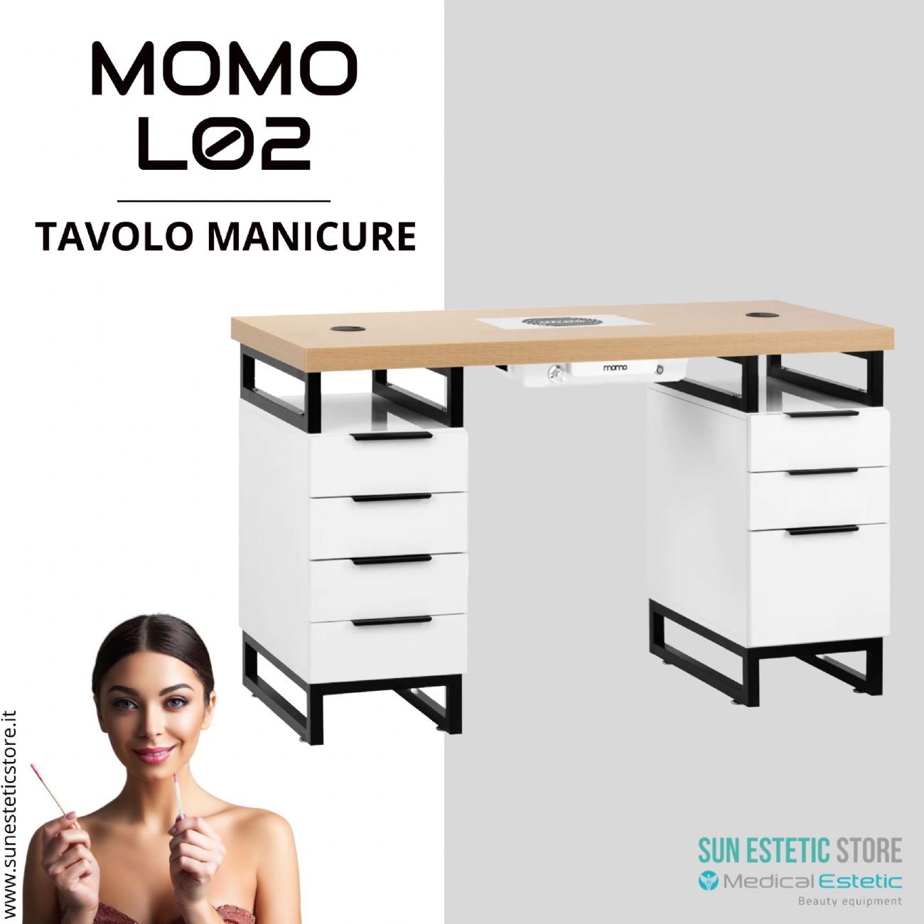 Momo L02 Tavolo manicure con aspiratore
