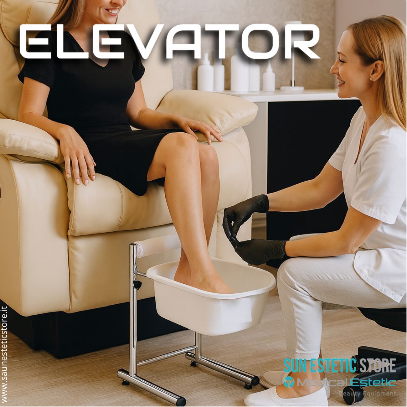 Elevator supporto regolabile vaschetta pedicure