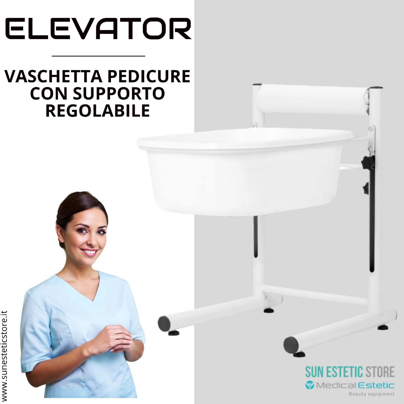 Elevator supporto regolabile vaschetta pedicure
