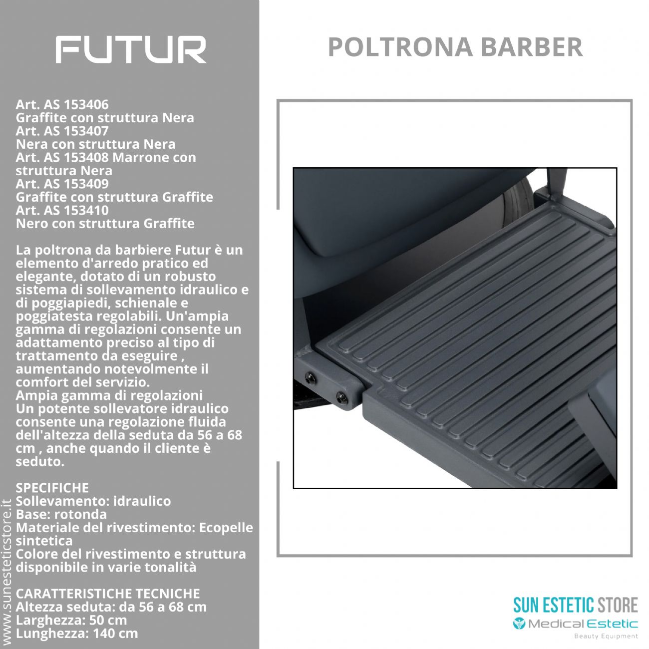 Futur moderna poltrona maschile barber in varie