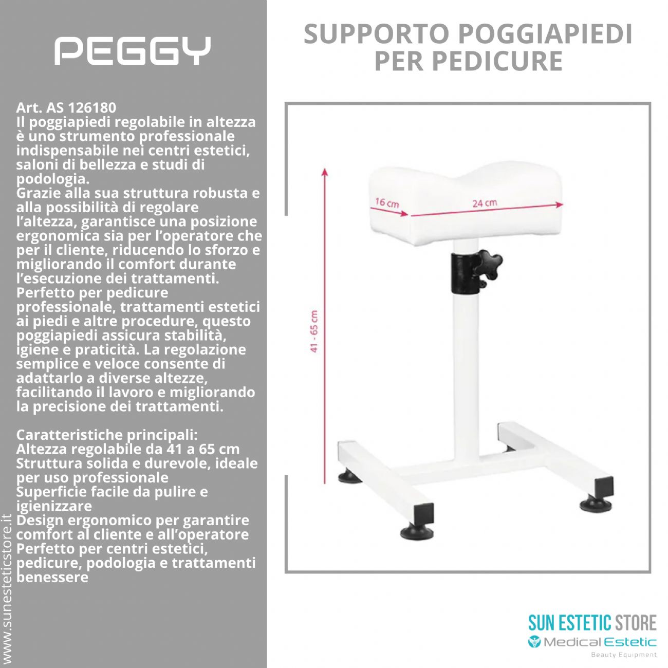 Peggy supporto poggiapiedi pedicure