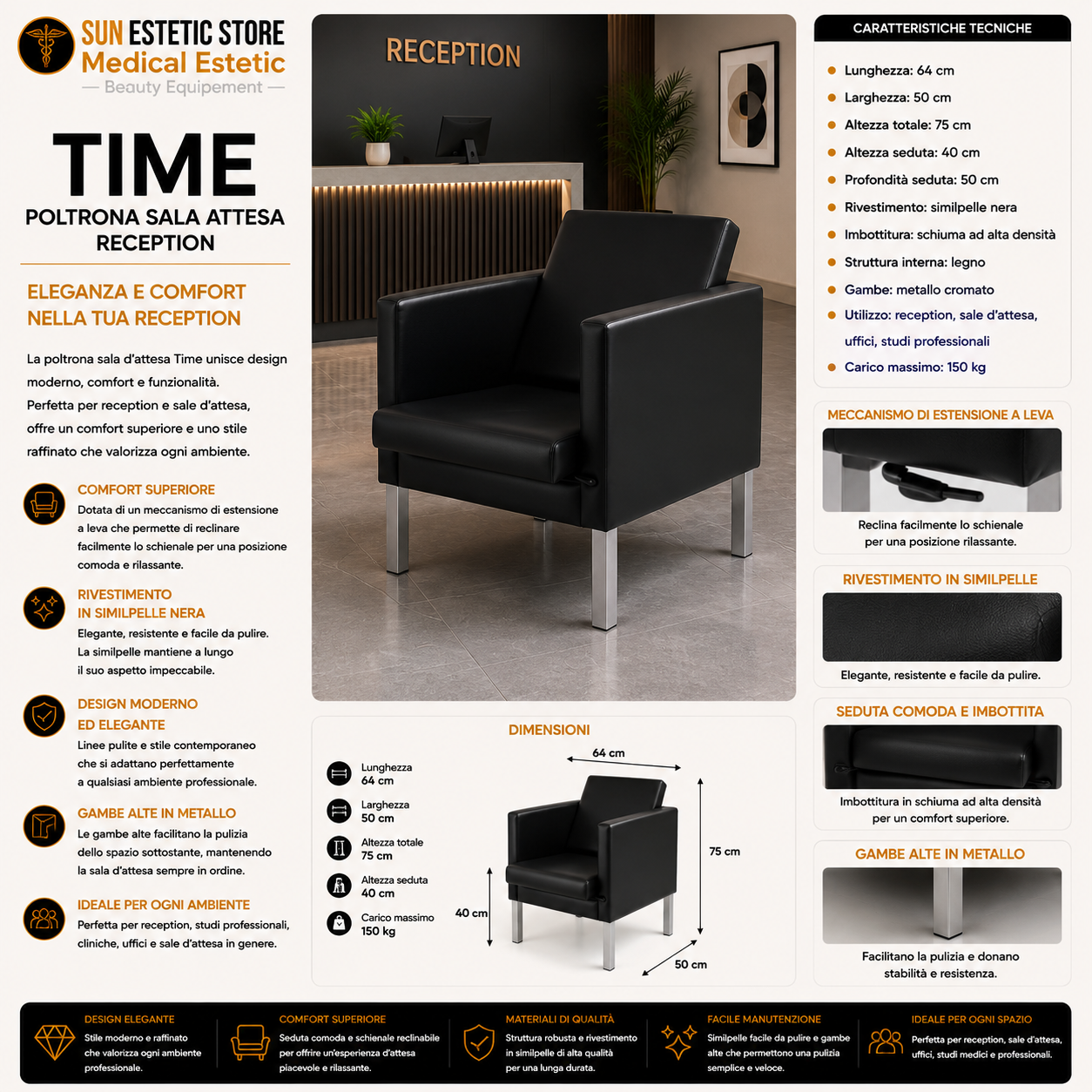Time poltrona sala attesa reception