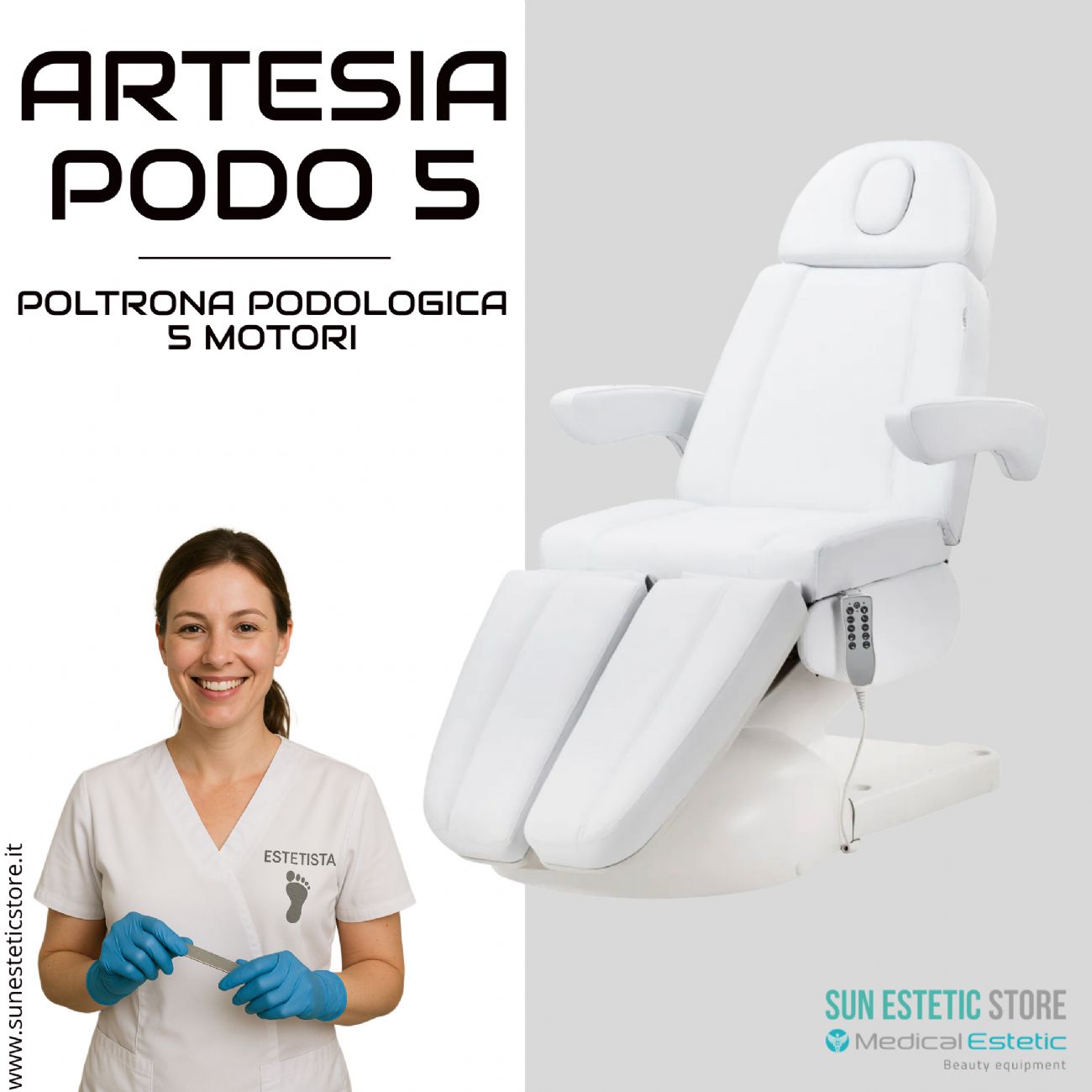 Artesia Podo 5 poltrona podologica 5 motori