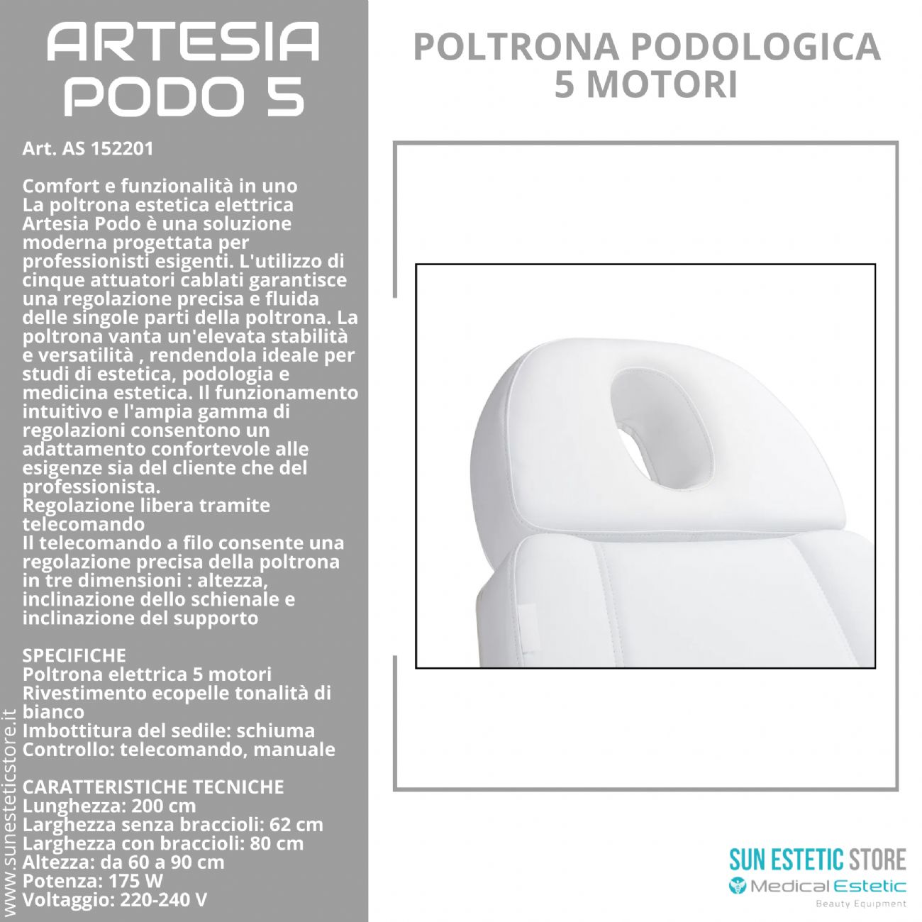 Artesia Podo 5 poltrona podologica 5 motori