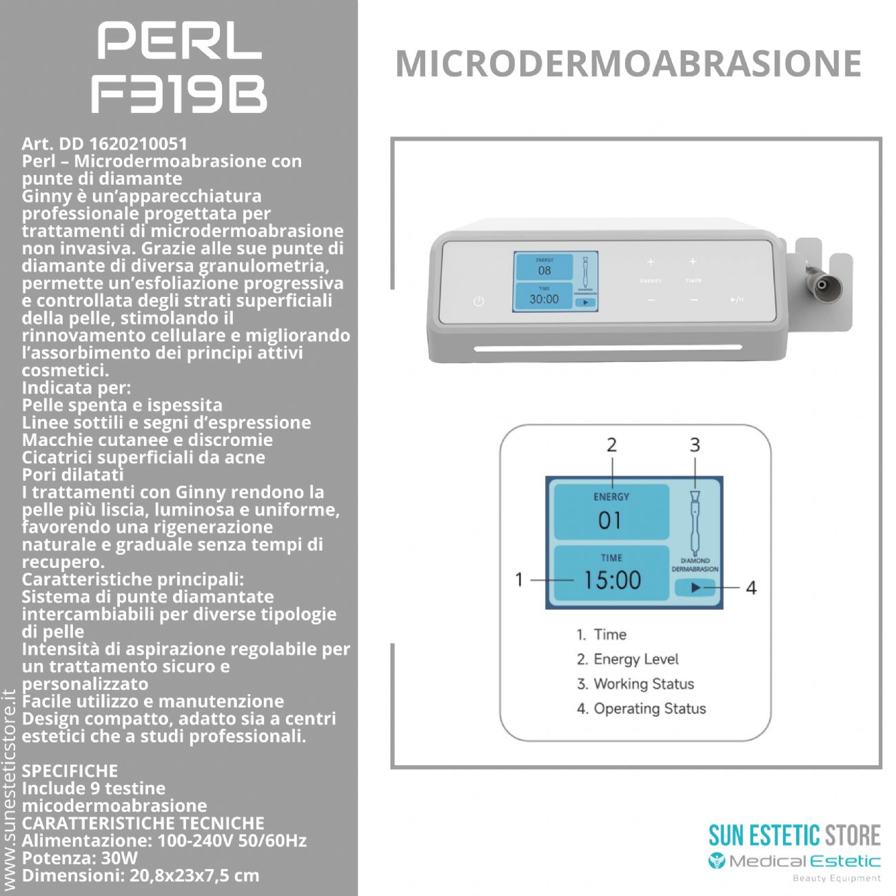 Ginny F319B Microdermoabrasione con testine di diamante