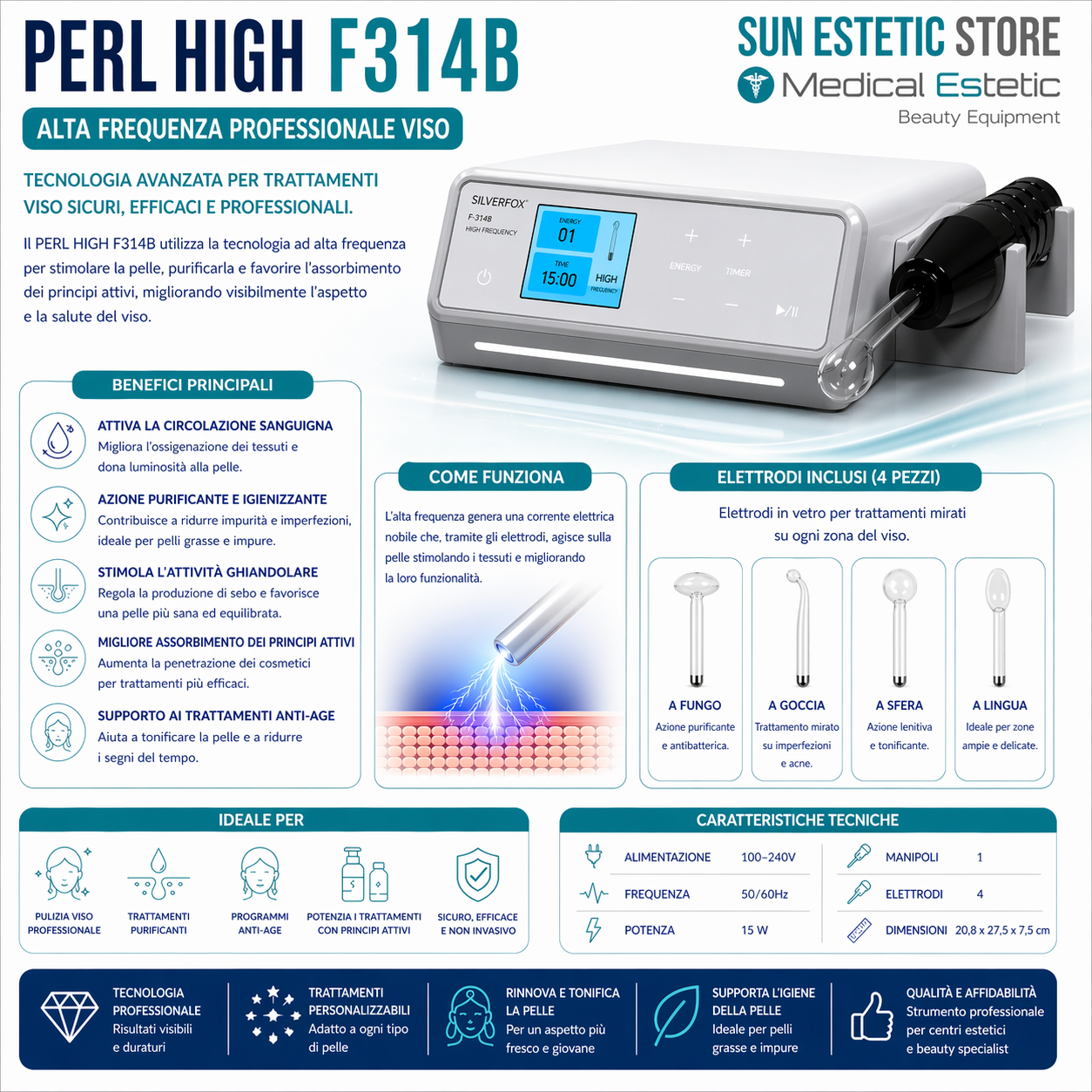 Perl High F314B alta frequenza estetica