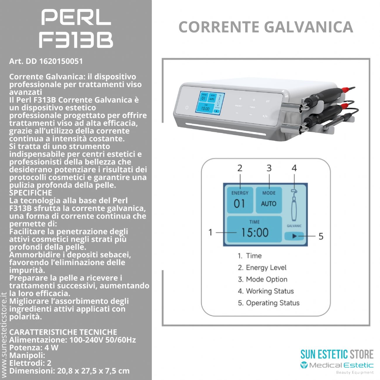Perl F313B Corrente galvanica estetica