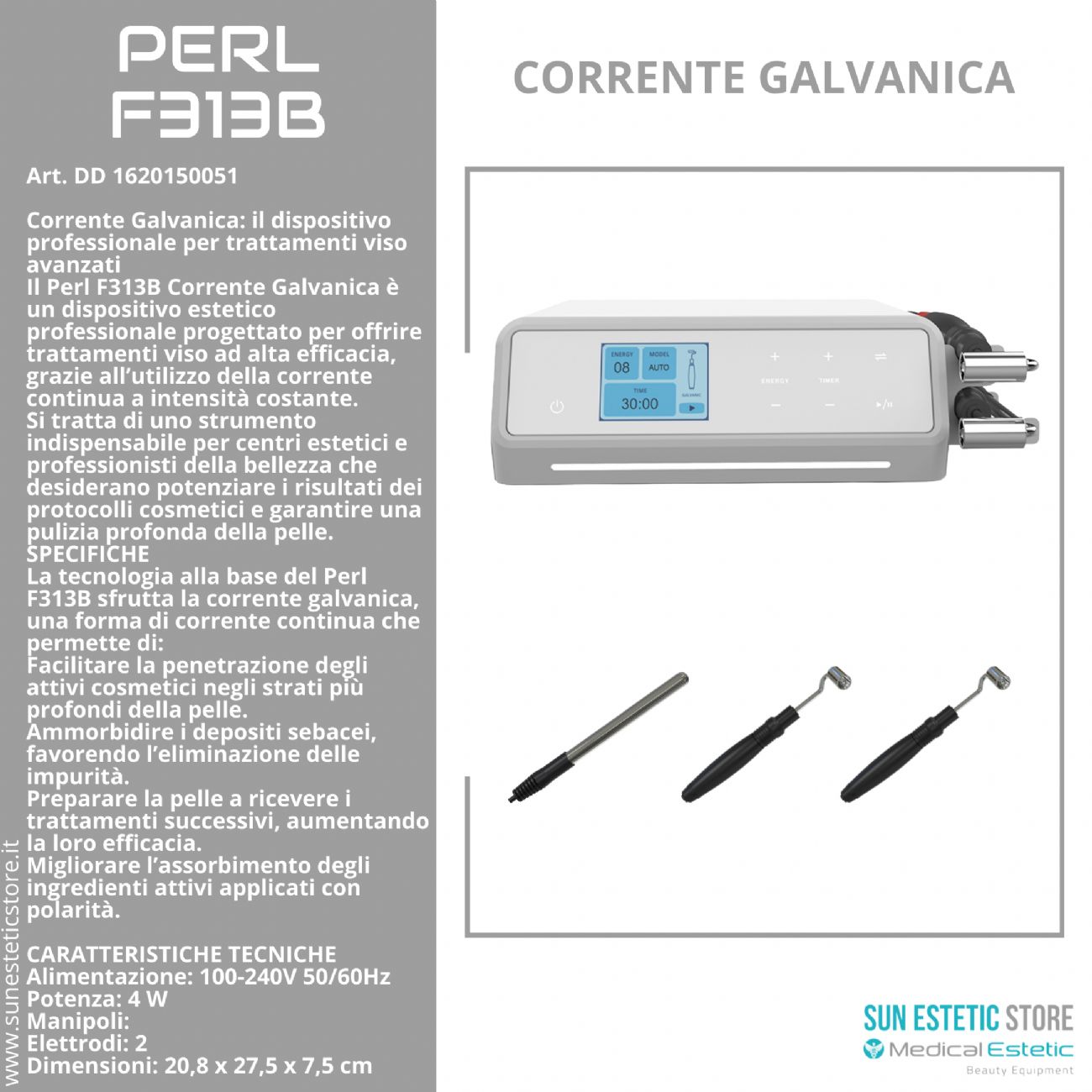 Perl F313B Corrente galvanica estetica
