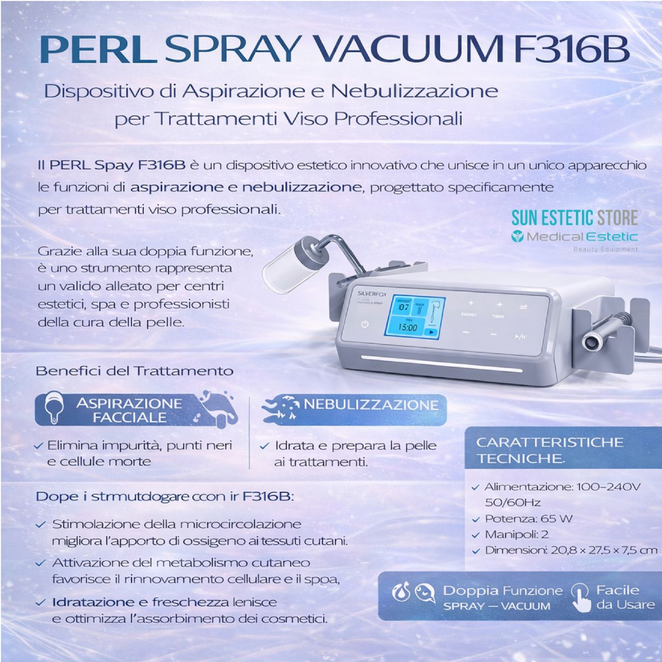 Perl F316B Vacuum Spray apparecchiatura estetica