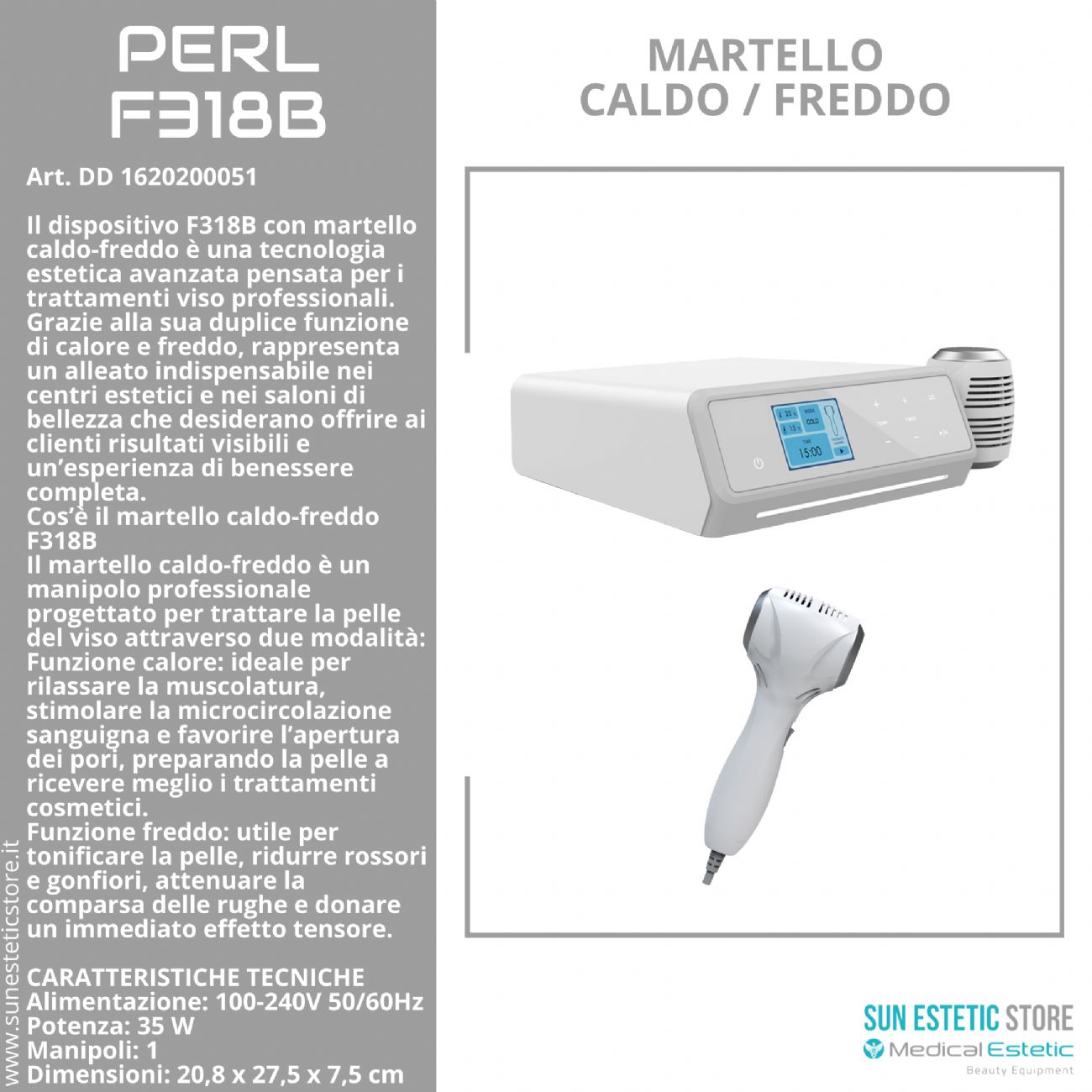 Perl F318B Martello caldo / freddo