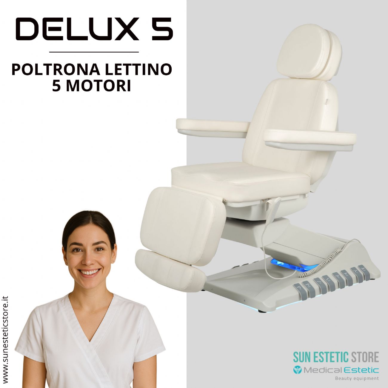 Delux 5 poltrona lettino 5 motori estetica
