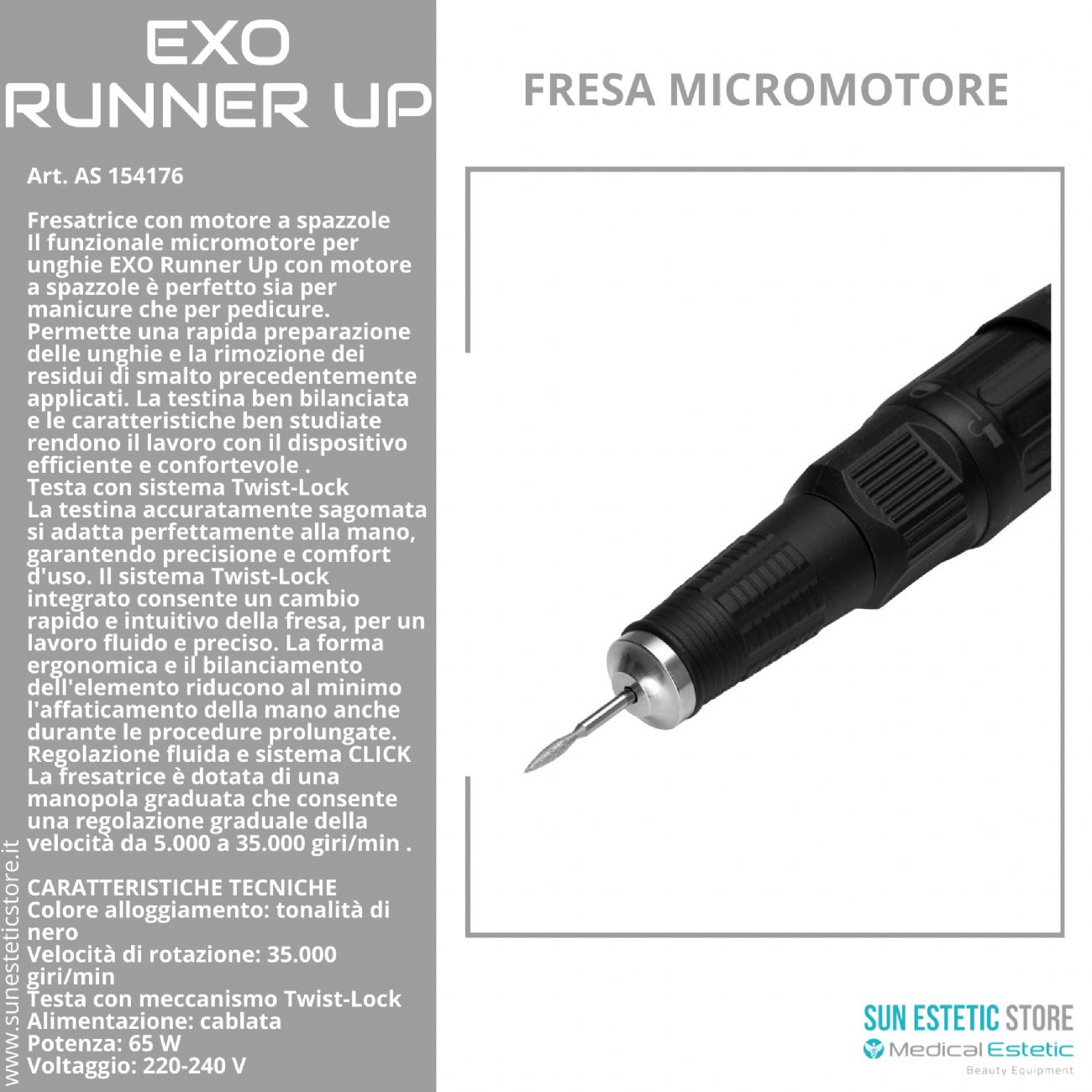 Exo runner up fresa micromotore nails