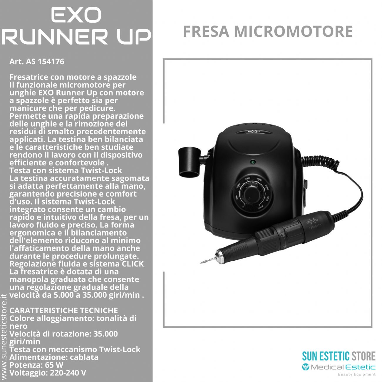 Exo runner up fresa micromotore nails