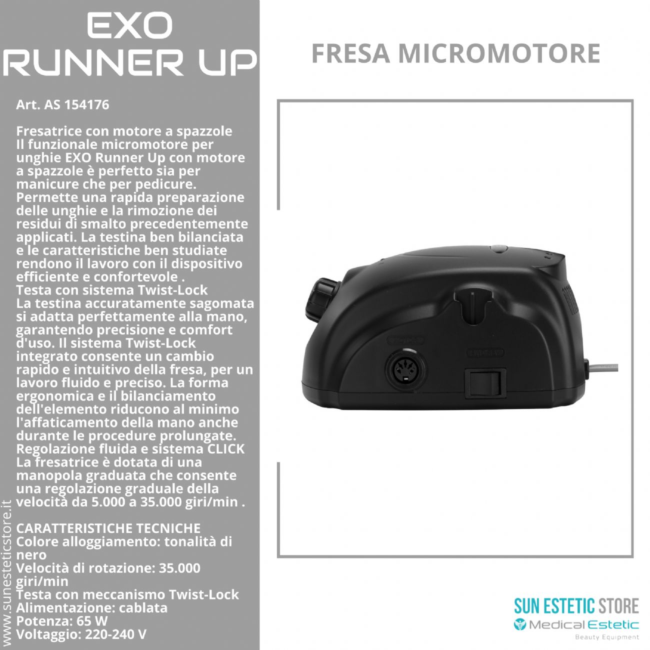 Exo runner up fresa micromotore nails