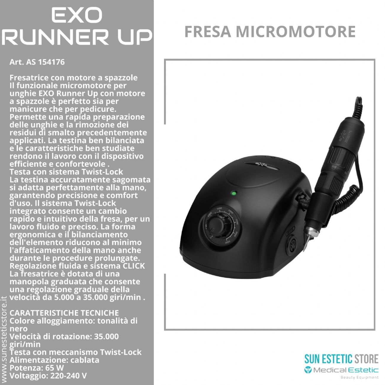 Exo runner up fresa micromotore nails