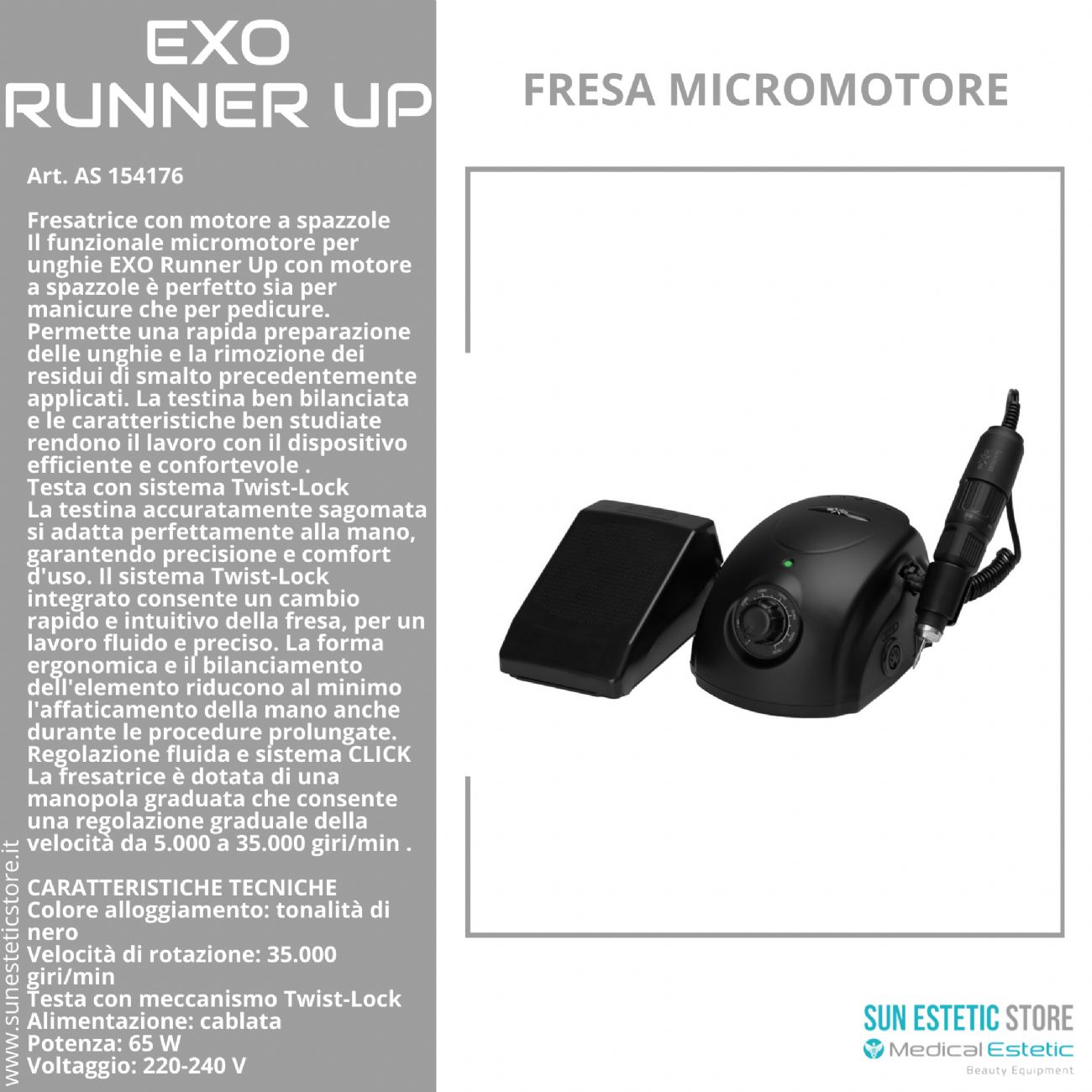 Exo runner up fresa micromotore nails