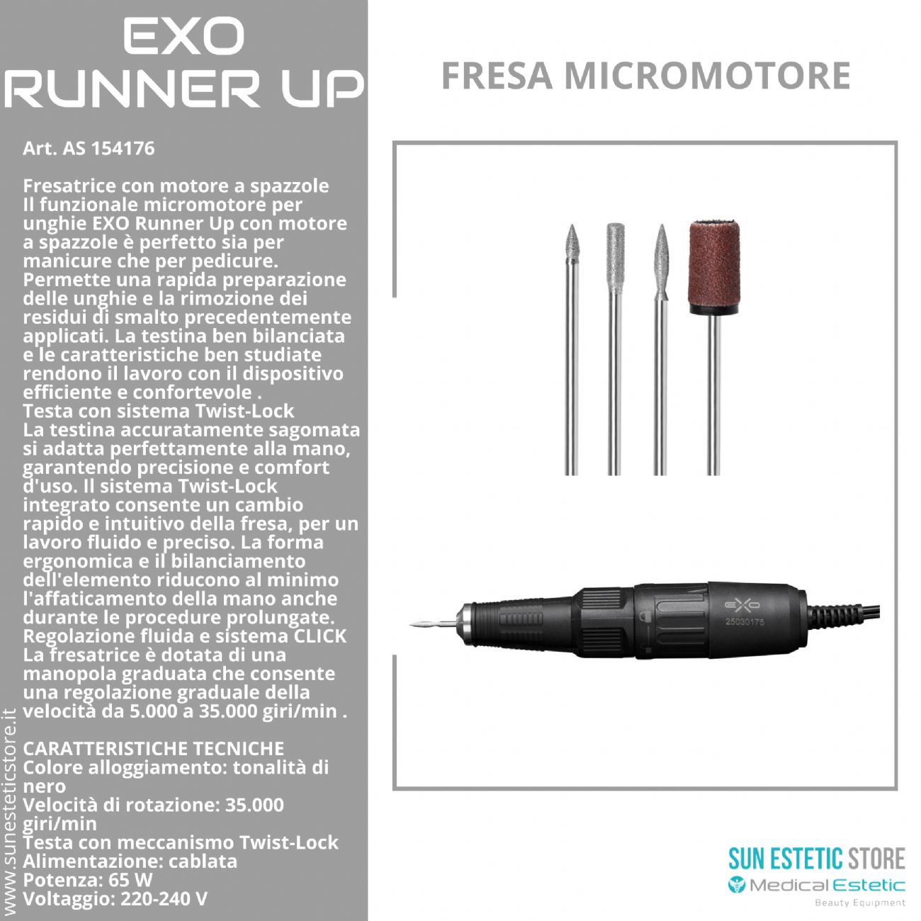Exo runner up fresa micromotore nails