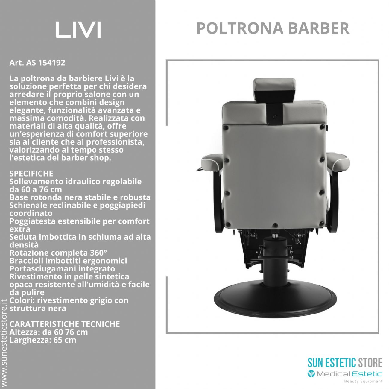 Livi poltrona maschile barber barbiere
