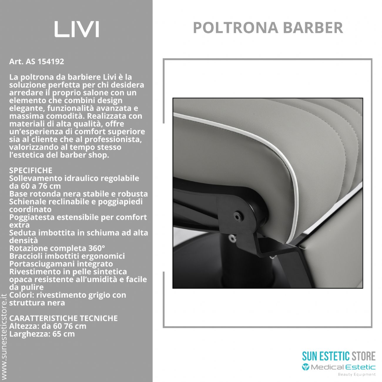 Livi poltrona maschile barber barbiere