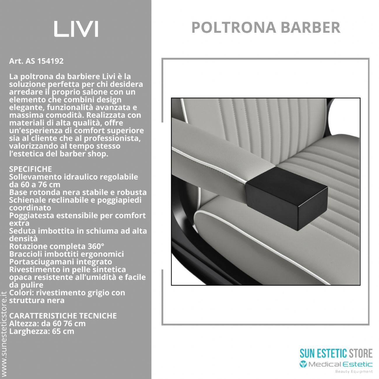 Livi poltrona maschile barber barbiere