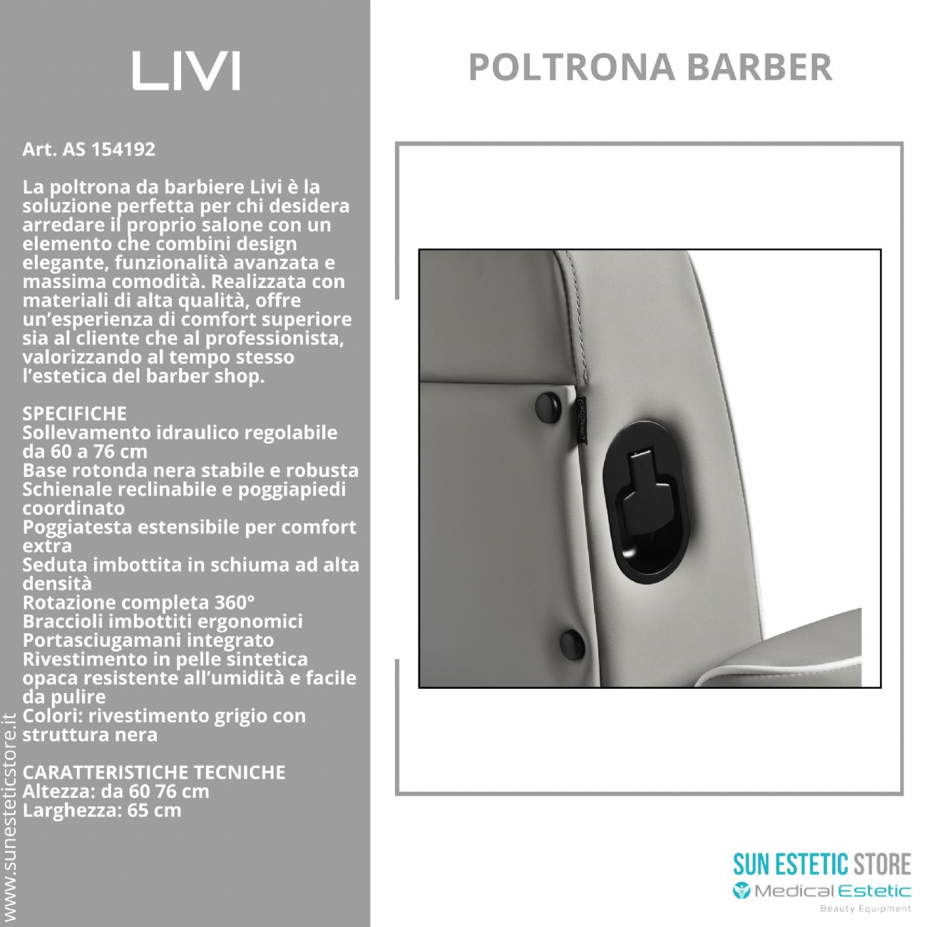 Livi poltrona maschile barber barbiere