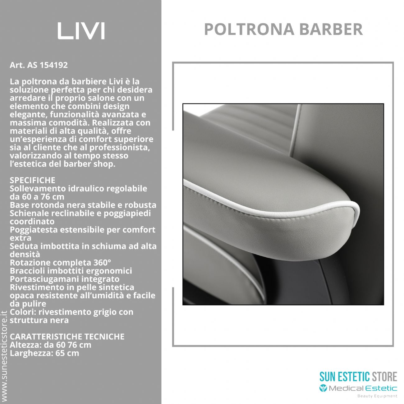 Livi poltrona maschile barber barbiere