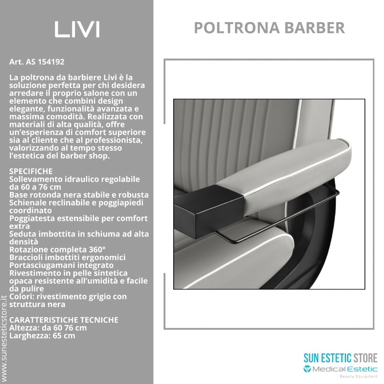 Livi poltrona maschile barber barbiere