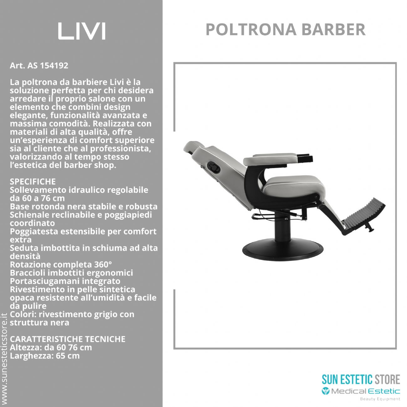 Livi poltrona maschile barber barbiere