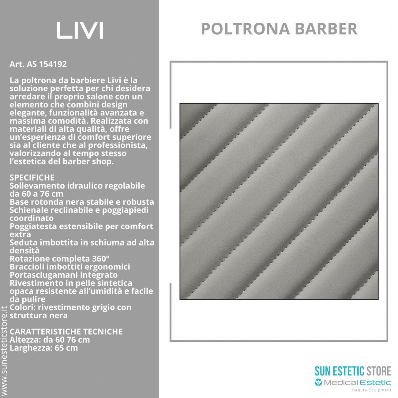 Livi poltrona maschile barber barbiere