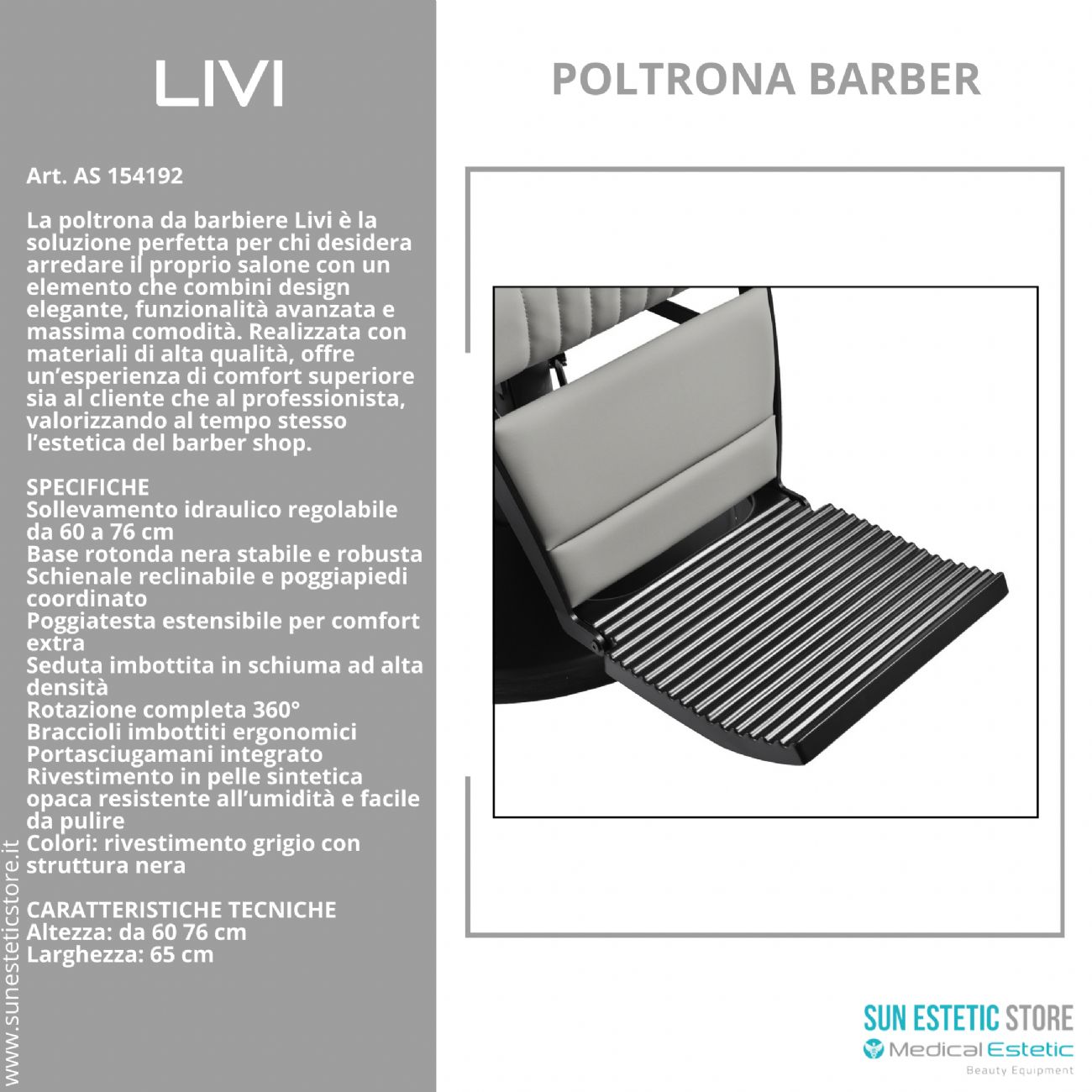 Livi poltrona maschile barber barbiere