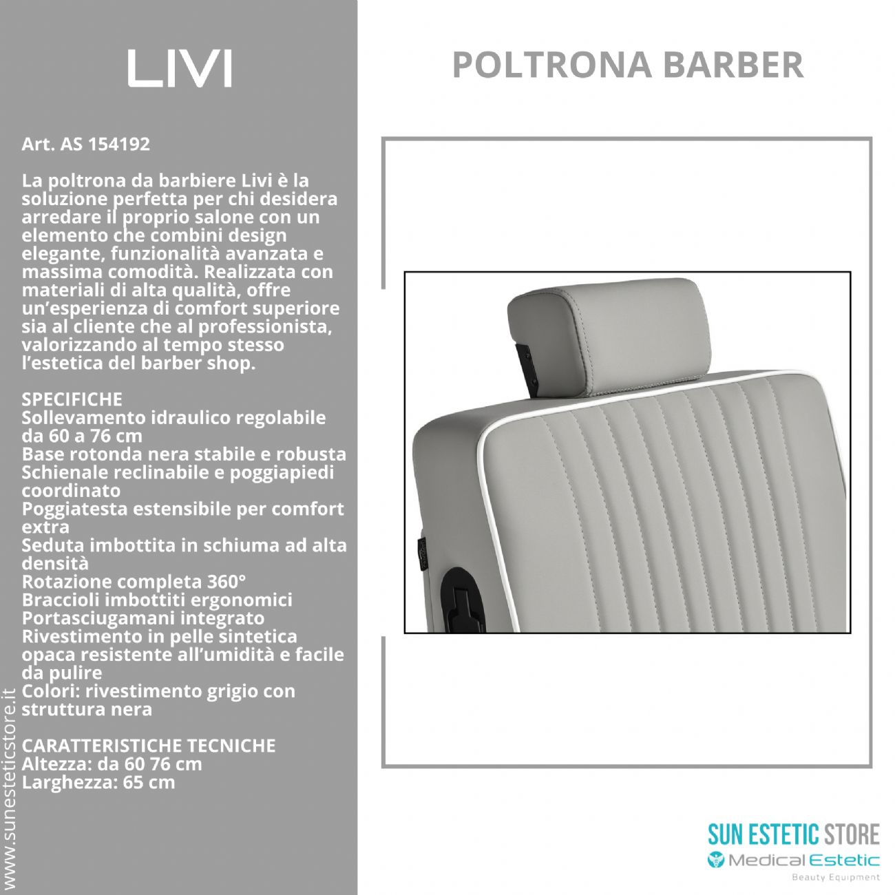 Livi poltrona maschile barber barbiere